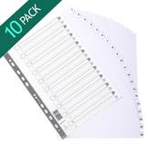 Exacompta A4 1-20 White 20 Tabs Dividers - 10 Packs of 20 Dividers