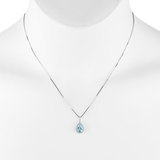 2.00ctw Aquamarine and 0.09ctw Diamond, 18ct White Gold Necklace
