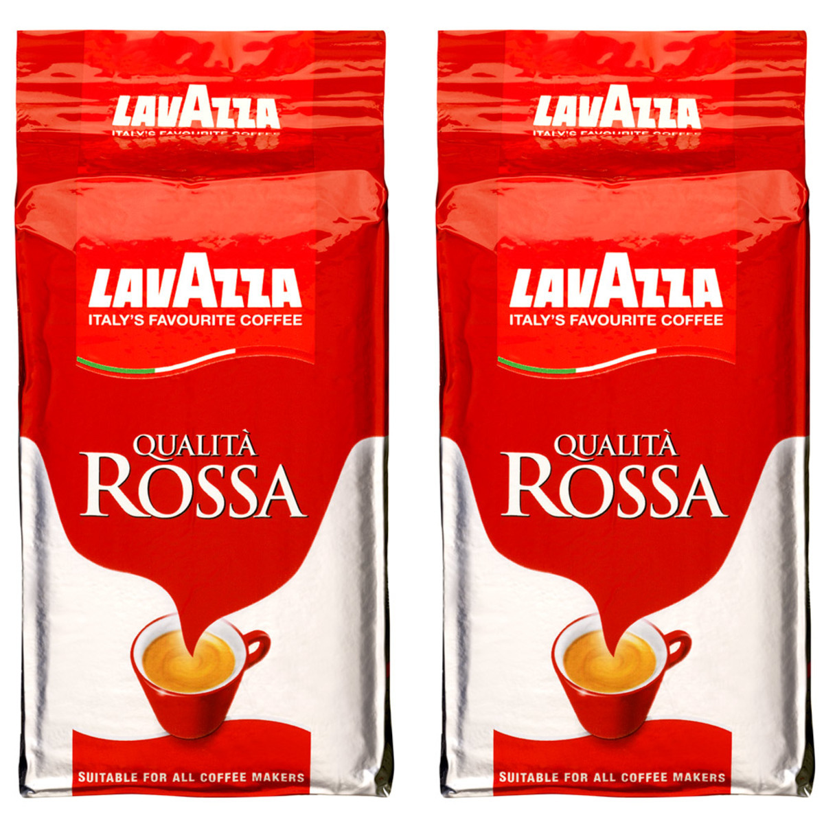Lavazza Qualita Rossa Ground Coffee, 2 x 500g