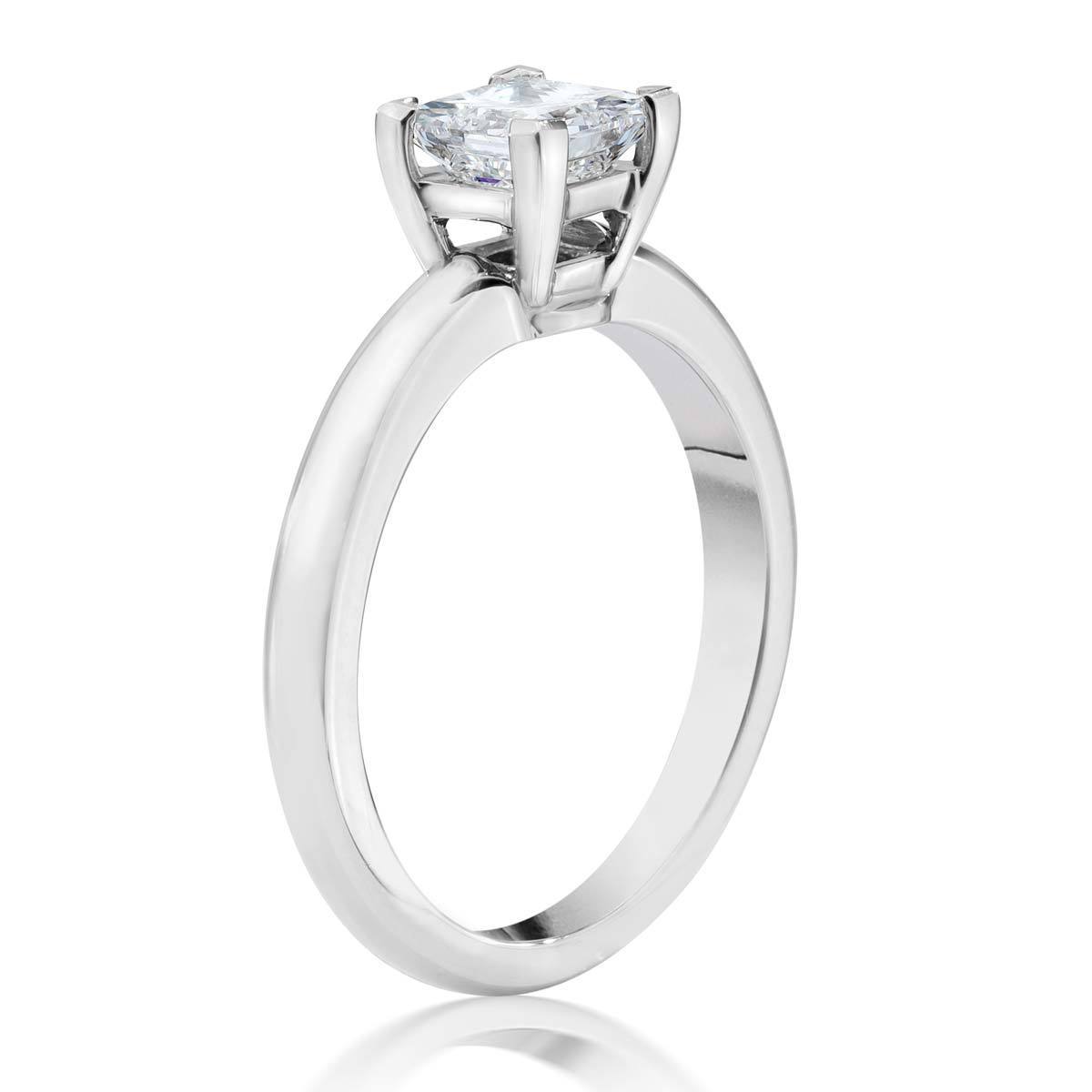 0.70ct Princess Cut Diamond Solitaire Ring, Platinum