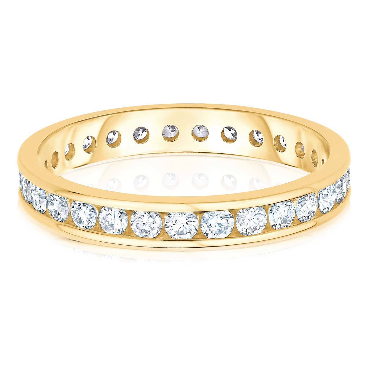 1.00ctw Round Brilliant Cut Diamond Eternity Ring, 18ct Yellow Gold - Size L