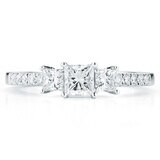 1.00ctw Princess Cut Diamond Ring, 18ct White Gold