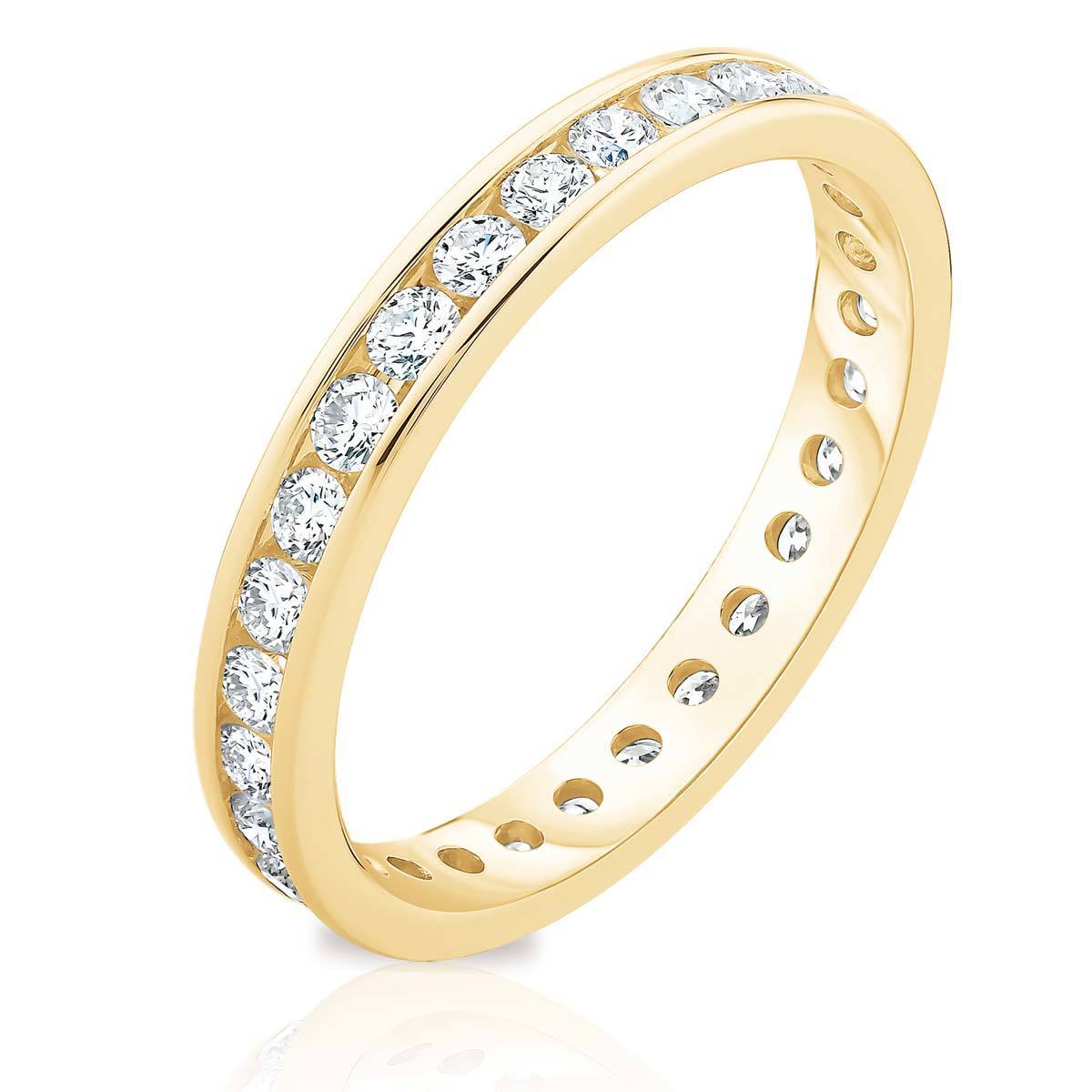 1.00ctw Round Brilliant Cut Diamond Eternity Ring, 18ct Yellow Gold - Size L