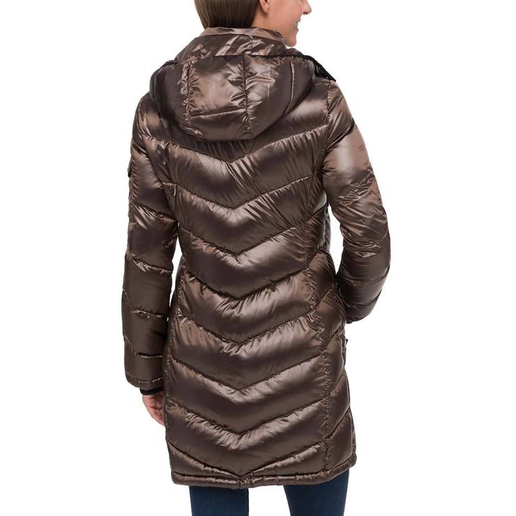 Andrew Marc Women's Long Packable Jacket, Pearlised Ebony Small