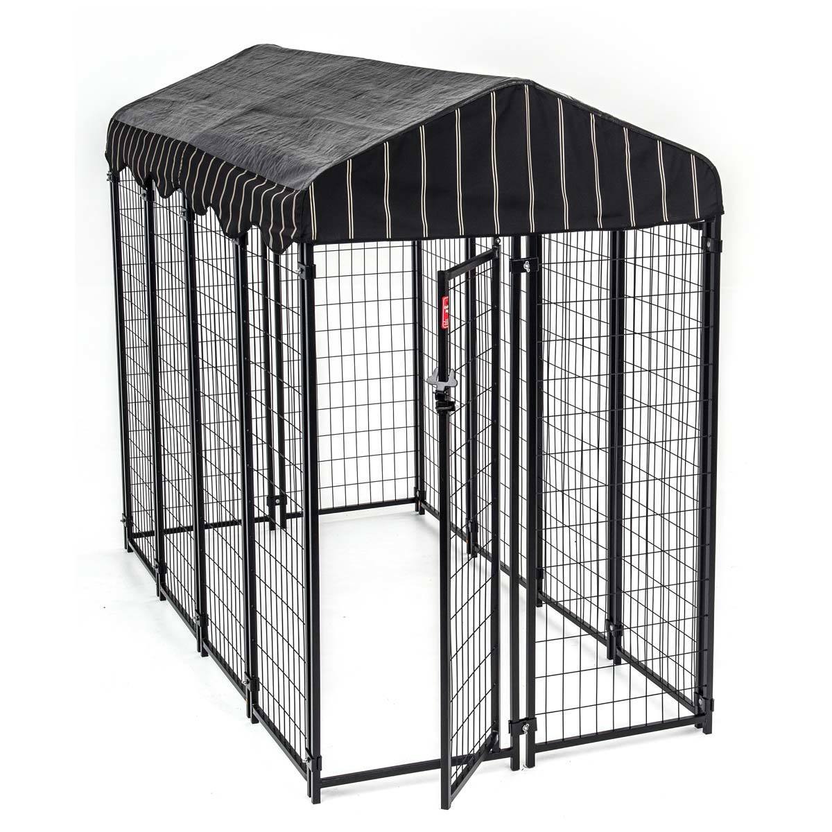 Outdoor Kennel with Weatherproof Cover, 7.8 L x 3.9 W x 5ft H (2.4 L x 1.2 W x 1.52m H)