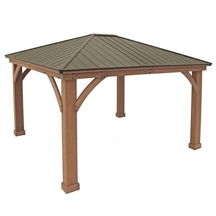 Yardistry 14ft x 12ft (4.3 x 3.7m) Cedar Gazebo with Aluminium Roof