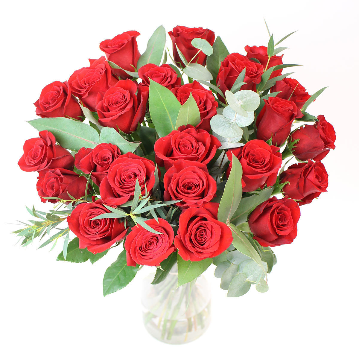 24 Stem Freedom Red Roses Flower Bouquet with Greetings Card