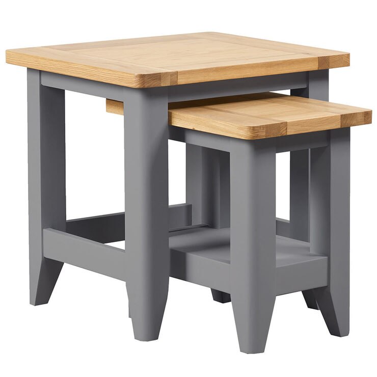 Bordeaux Painted Taupe Nest of 2 Tables Costco UK