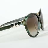 Salvatore Ferragamo Green Sunglasses with Brown Lenses, SF645S-322