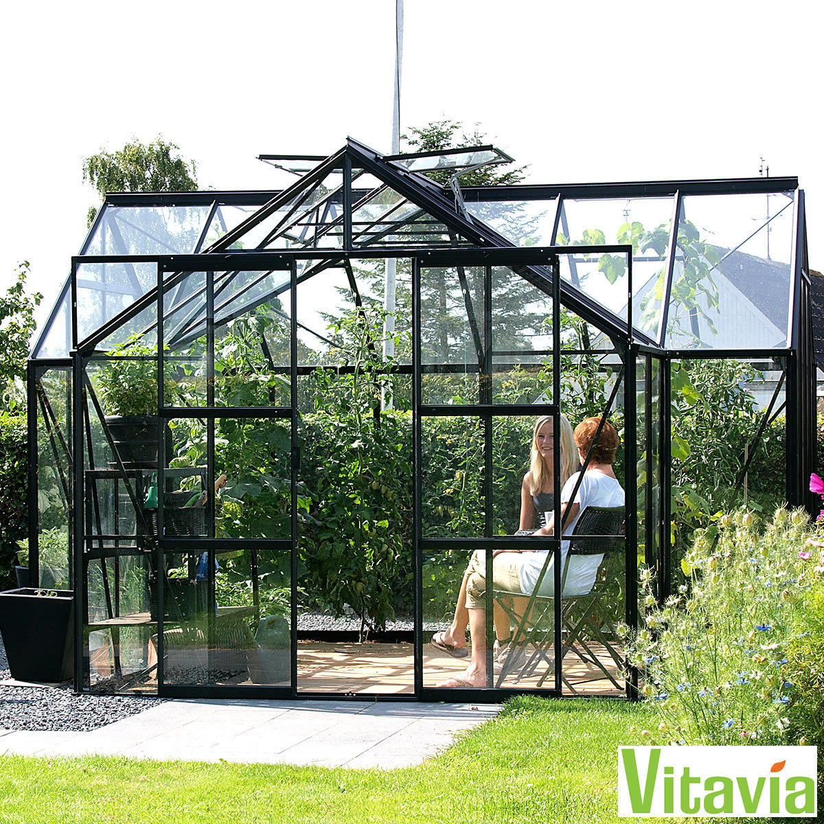 Installed Vitavia Nevada 13000 12.7 X 12.7ft Greenhouse Package