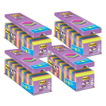 Post-It® Super Sticky Notes, (76 x 76mm) Assorted - 4 x 24 Pack