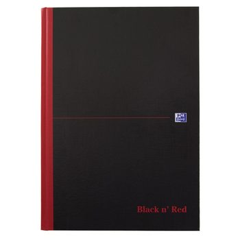 Black n Red A4 Casebound Notebook 90gsm 192 pages - Pack of 10