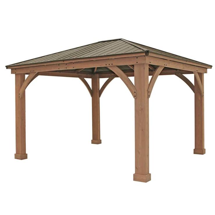 Yardistry 14ft x 12ft (4.3 x 3.7m) Cedar Gazebo with Aluminium Roof