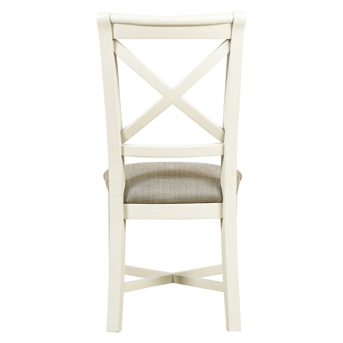 Bordeaux Painted Ivory Double Cross Back Dining Chairs, 2 Pack Costco UK