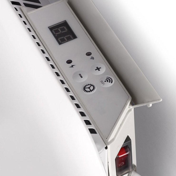 Mill Steel 1.2kW WiFi Controlled Panel Heater in White, NE1200WIFI