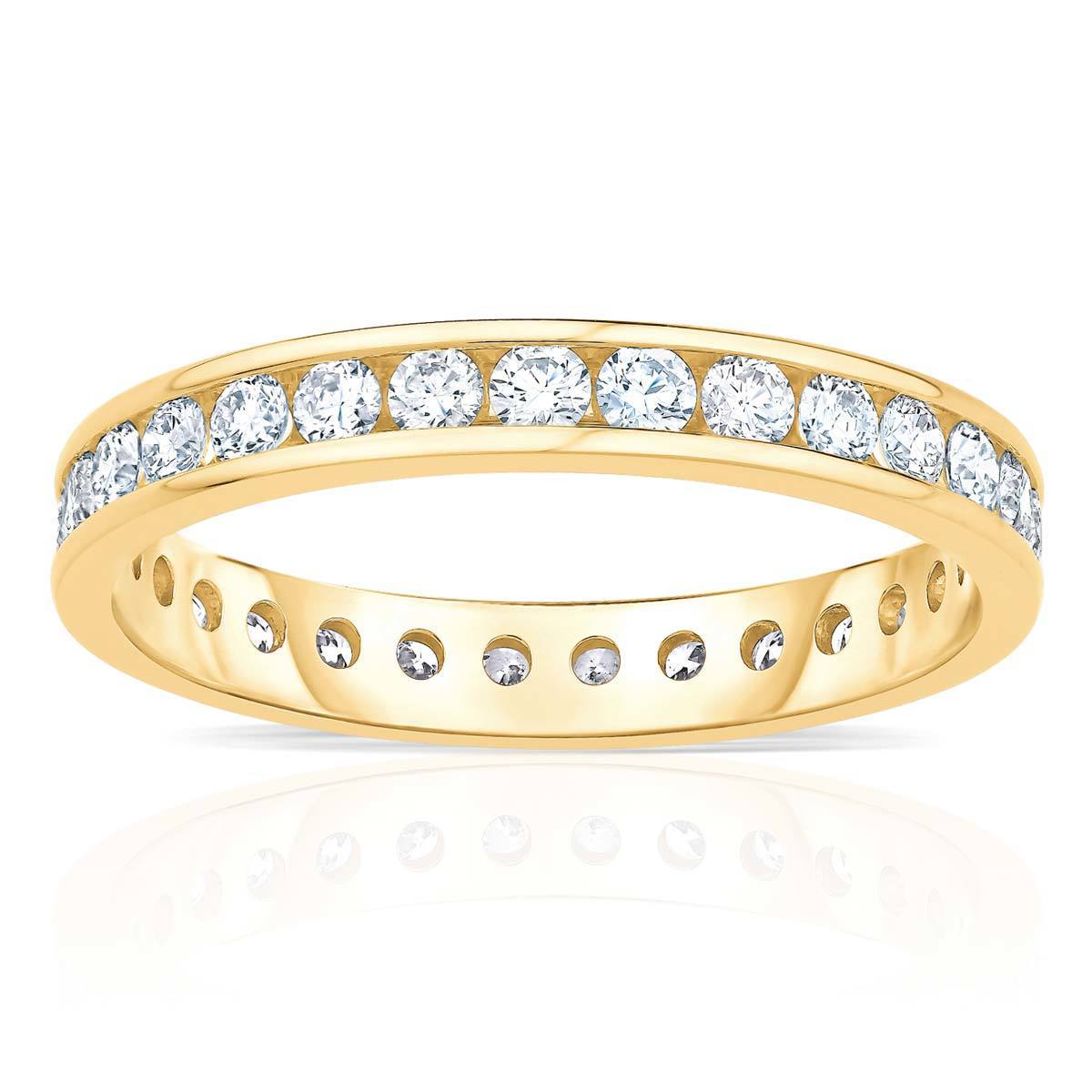 1.00ctw Round Brilliant Cut Diamond Eternity Ring, 18ct Yellow Gold - Size L