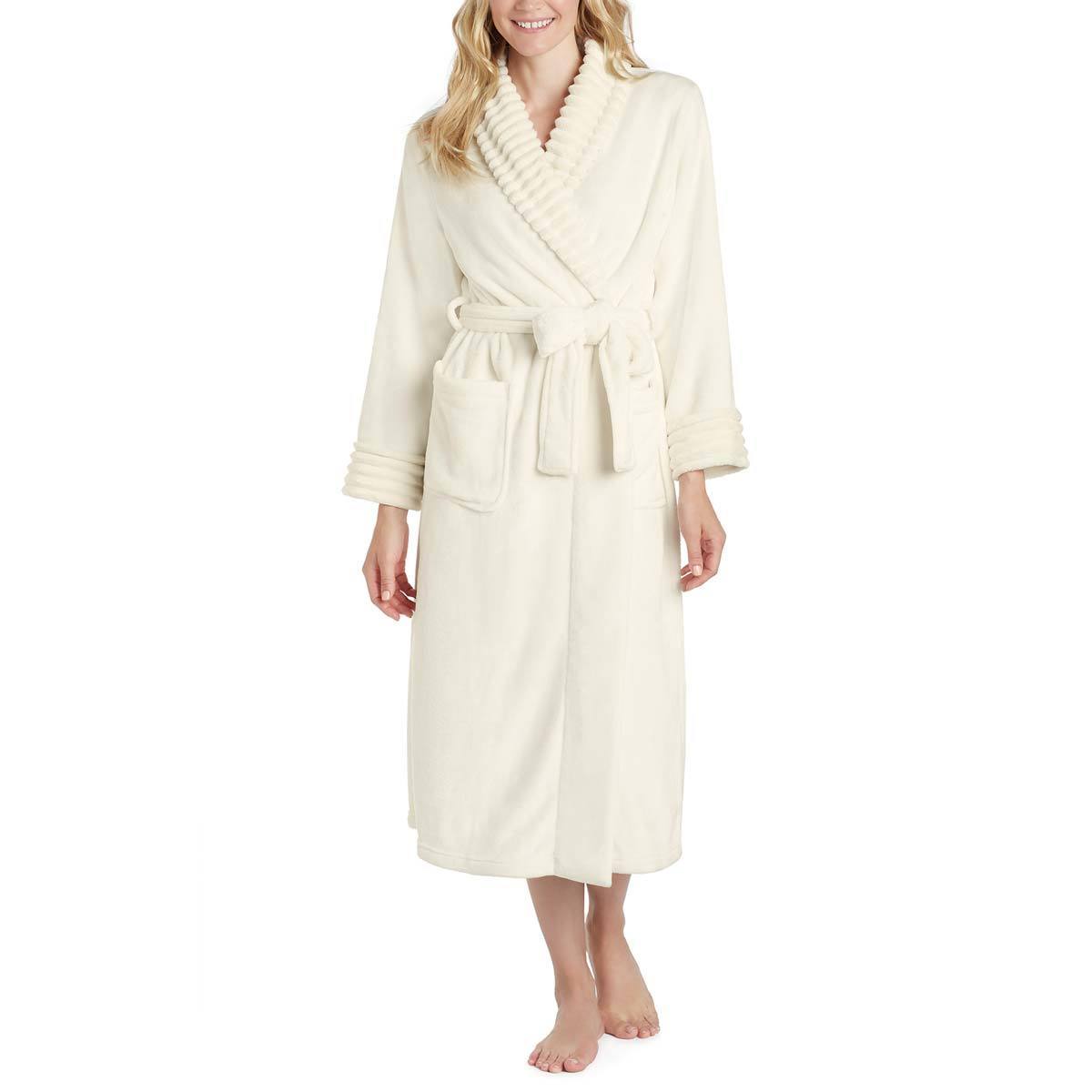 Carole Hochman Women's Plush Robe in Ivory, Small Costco UK