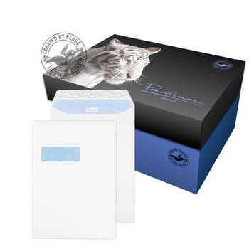 Blake Premium C4 Windowed Peel & Seal Ultra White 120gsm Pocket Envelopes - Pack of 250