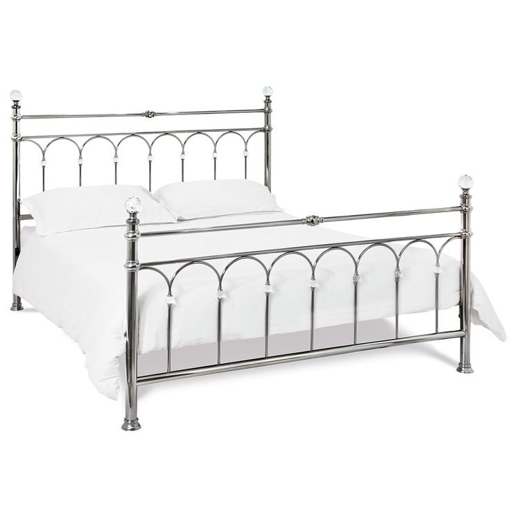 Bentley Cristina Antique Nickel Finish Metal Bed Frame, King Size Costco UK