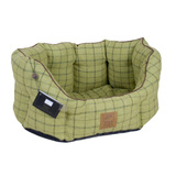 House of Paws, Large 26 inch Tweed Pet Bed with Anti-slip Base in Green