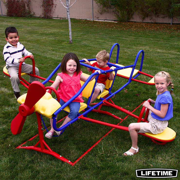 lifetime ace flyer airplane teeter totter see saw in red 3 years ace flyer airplane