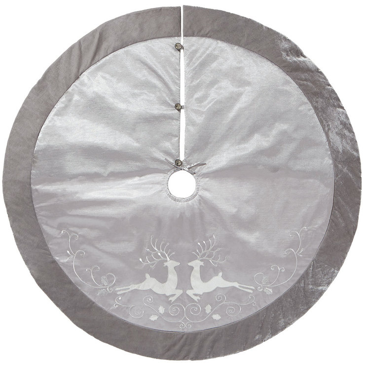 Decorative 66" (1.68 m) Christmas Tree Skirt in Silver Costco UK