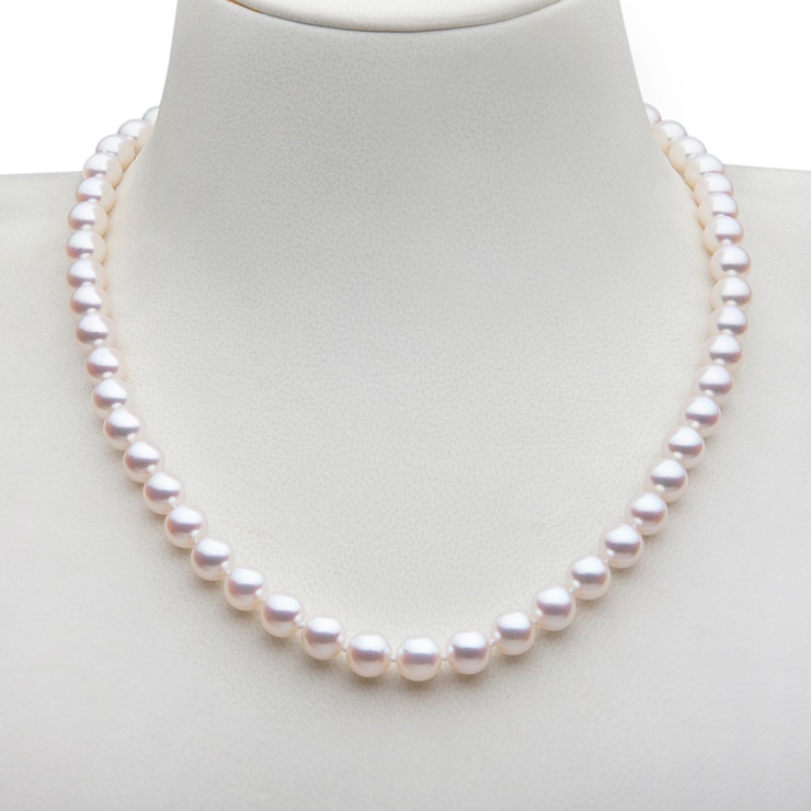 7.58mm Akoya Pearl Necklace in 18ct White Gold Costco UK