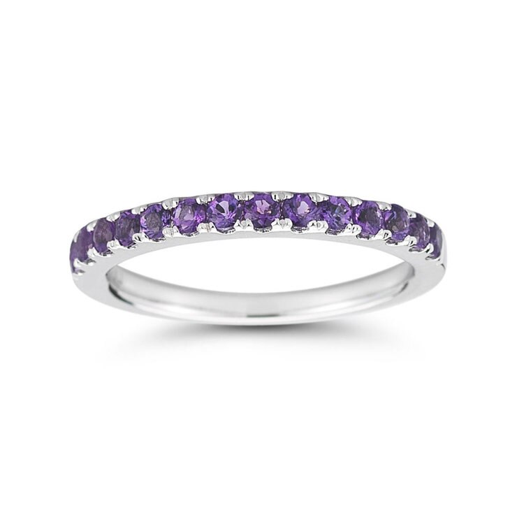Gemstone Half Eternity Ring in 2 Colours Costco UK
