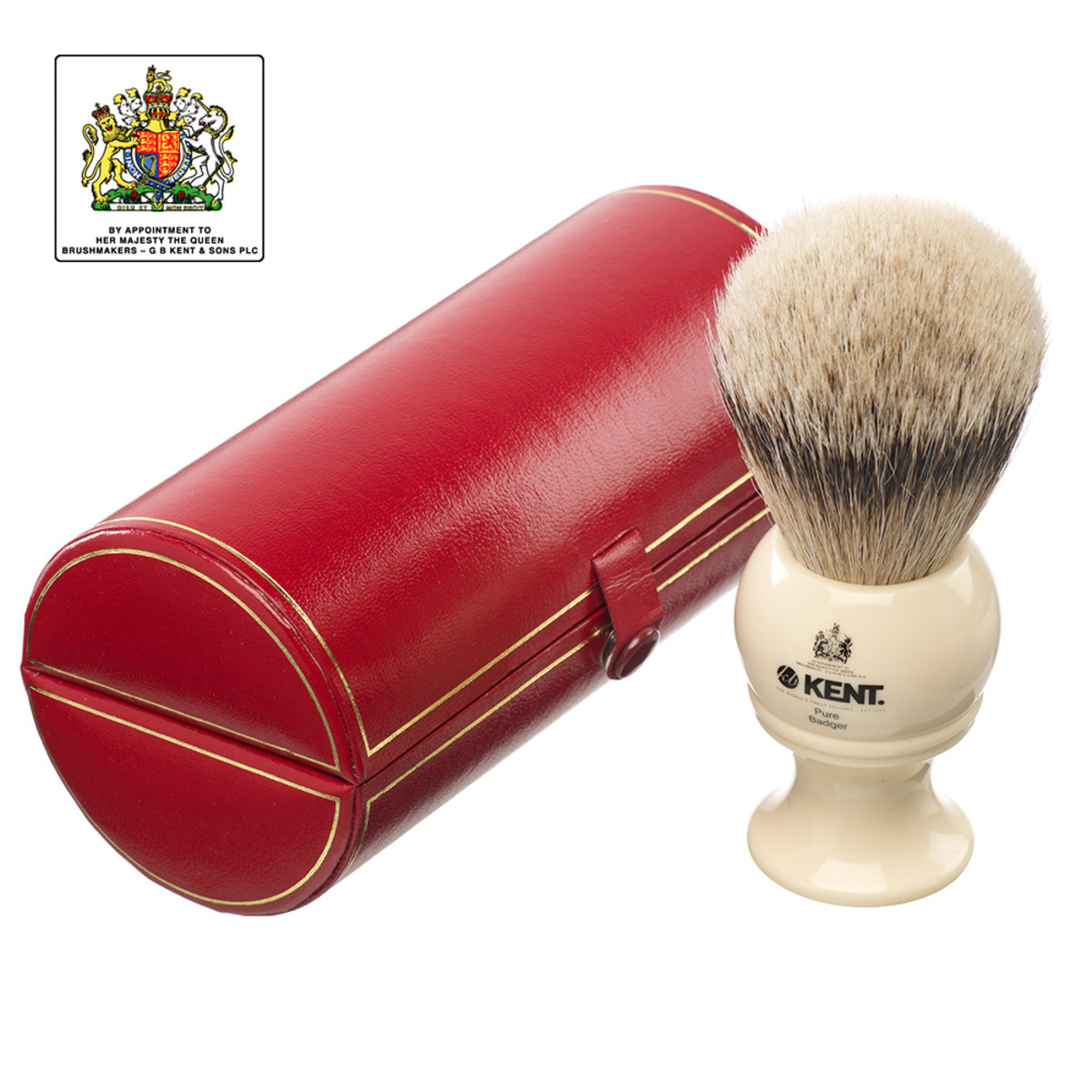 Kent Large, Pure Silver-Tipped Badger Shaving Brush, Cream