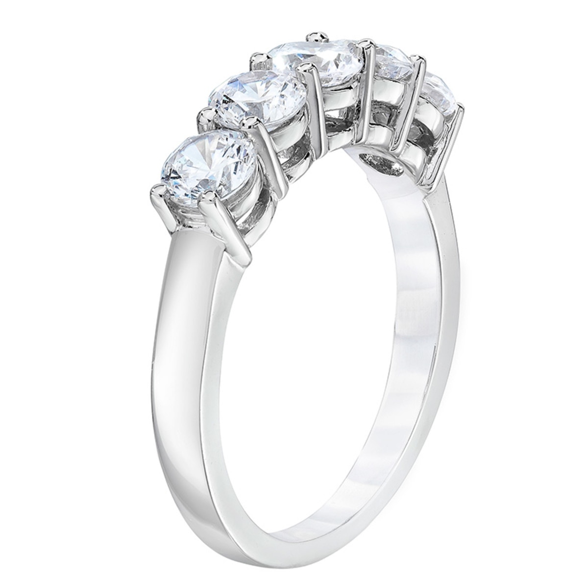 1.00ctw 5 Stone Round Brilliant Cut Diamond Ring, Platinum Costco UK
