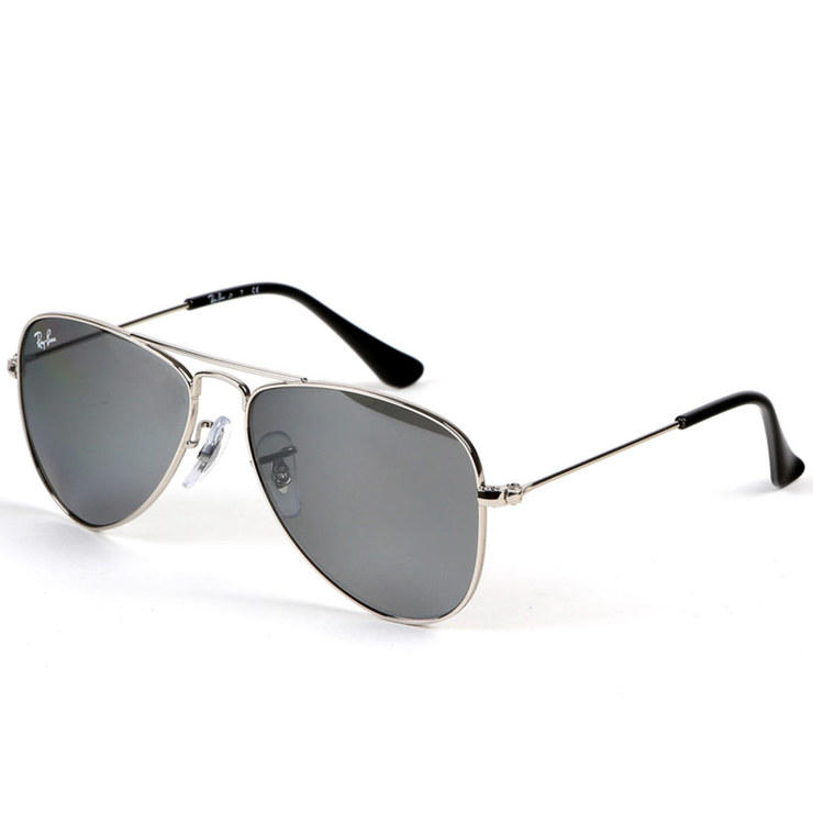 Ray-Ban Junior Aviator Silver Sunglasses with Silver Mirrored Lenses ...