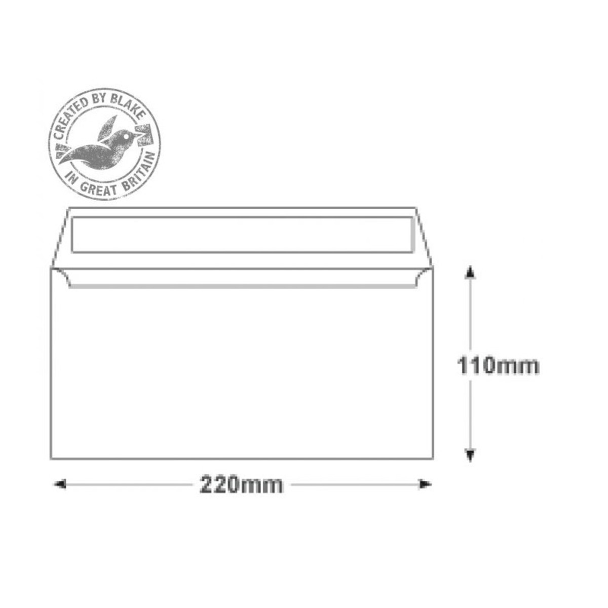 Blake Premium DL Plain Peel & Seal Ultra White 120gsm Wallet Envelopes - Pack of 500