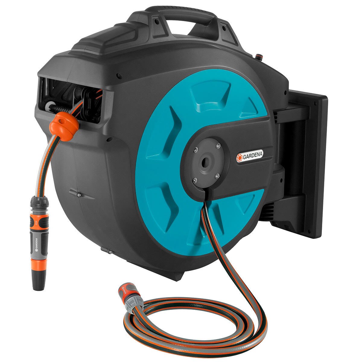 Gardena WallMounted 35m (114.8ft) Hose Box with Automatic RollUp