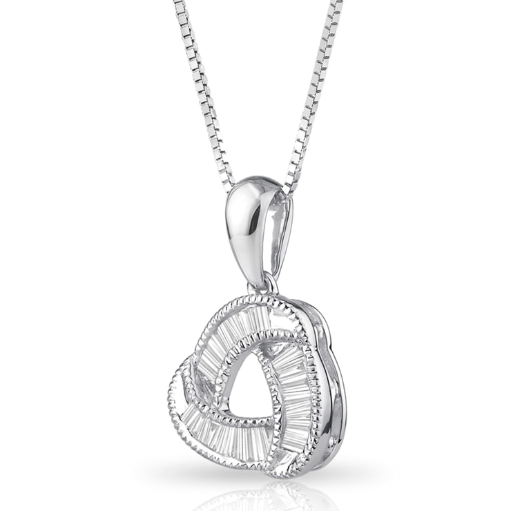 0.25ctw Baguette Diamond Knot Pendant, 18ct White Gold 0.25ctw Baguette Diamond Knot Pendant, 18ct White Gold
