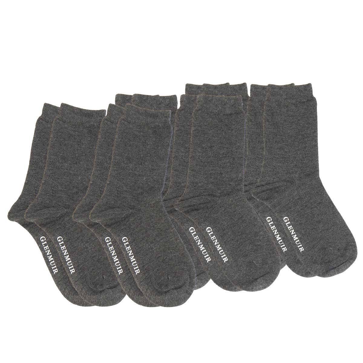 Glenmuir 2 x 3 Pack Classic Plain Women's Bamboo Socks in Charcoal