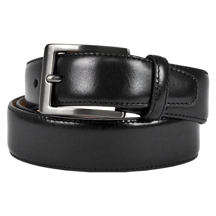 Kirkland Signature Mens Leather Belt in Black - Waist 30 | Costco UK