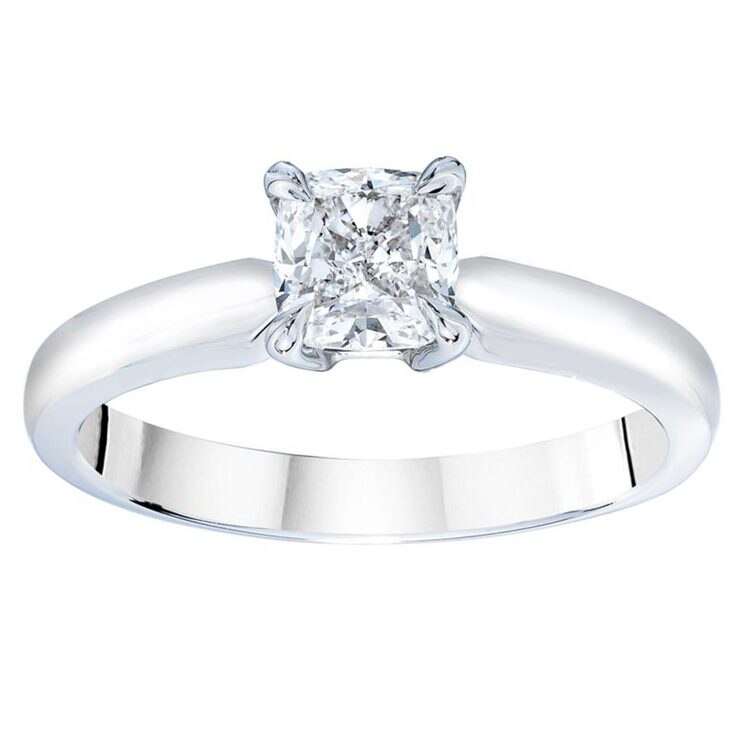 1.00ct Cushion Cut Diamond Solitaire Ring, Platinum Costco UK
