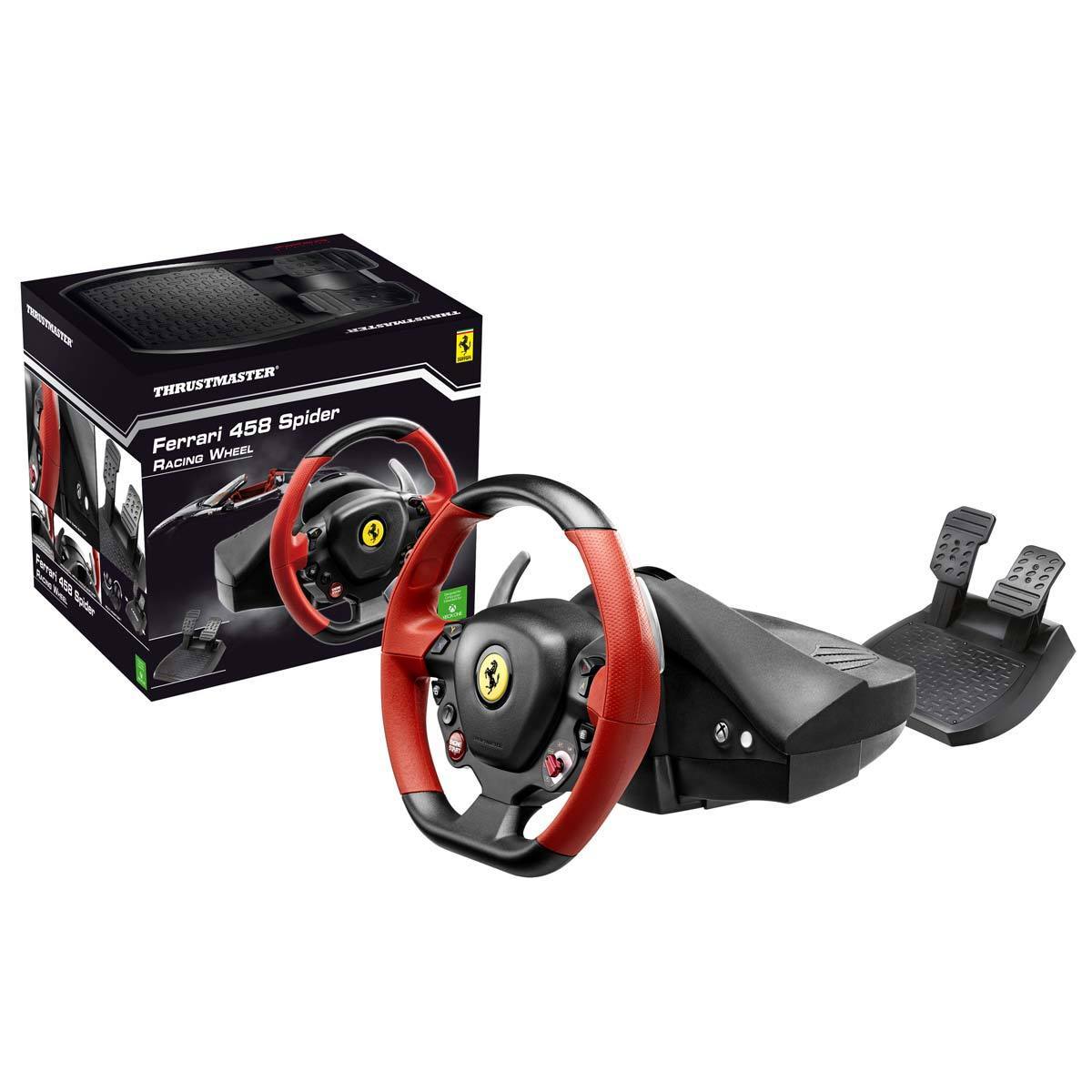 Details About Thrustmaster Ferrari 458 Spider Racing Wheel For Xbox One Adjustable Pedal Set