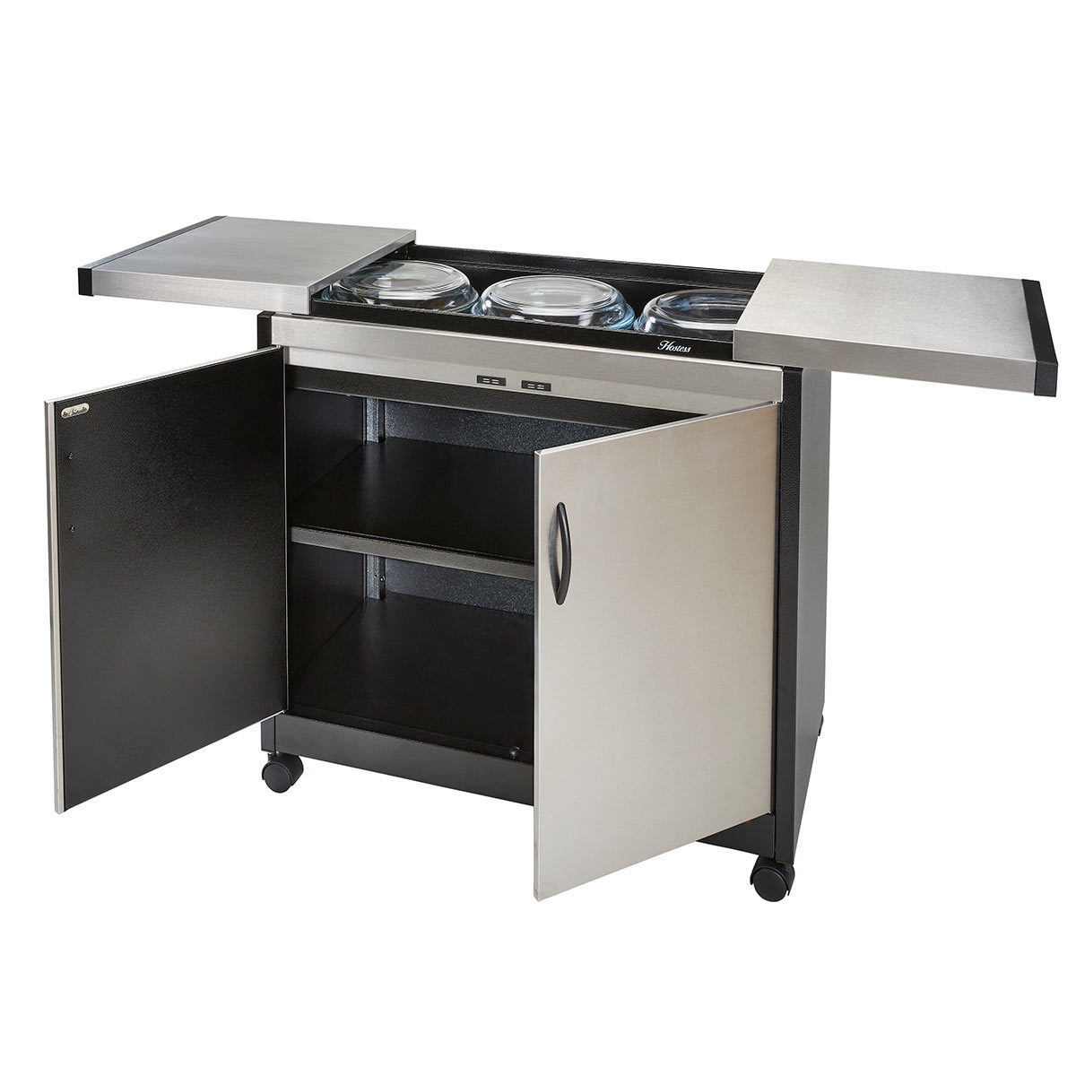 Hostess Heated Trolley with Brushed Steel Finish, HL6232BS
