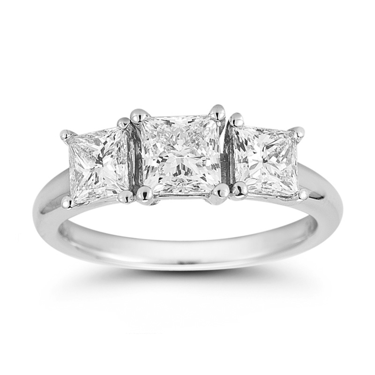 2.00ctw Princess Cut 3 Stone Diamond Trilogy Ring, Platinum | Costco UK