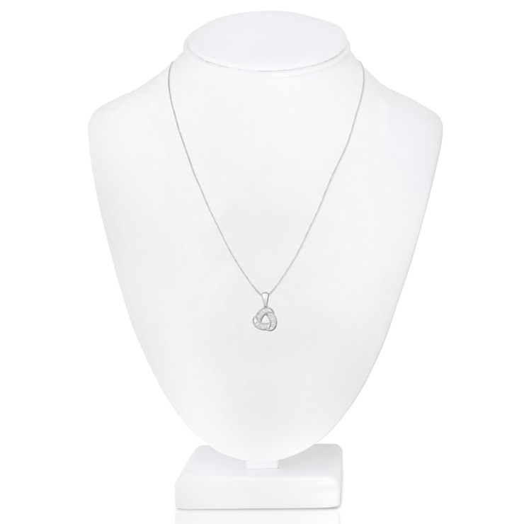 0.25ctw Baguette Diamond Knot Pendant, 18ct White Gold 0.25ctw Baguette Diamond Knot Pendant, 18ct White Gold