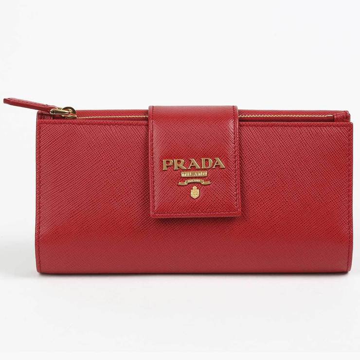 Uk Medium Saffiano Wallet Red Leather Prada Women's Costco FCOq44