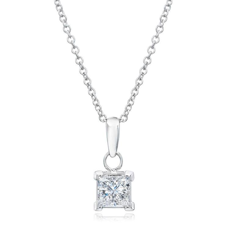 0 50ct Princess Cut Diamond Solitaire Pendant 18ct White Gold Costco Uk - White Gold Pendant Costco 0 50ct Princess Cut Diamond Solitaire Pendant 18ct White Gold Costco Uk - White Gold Pendant Costco