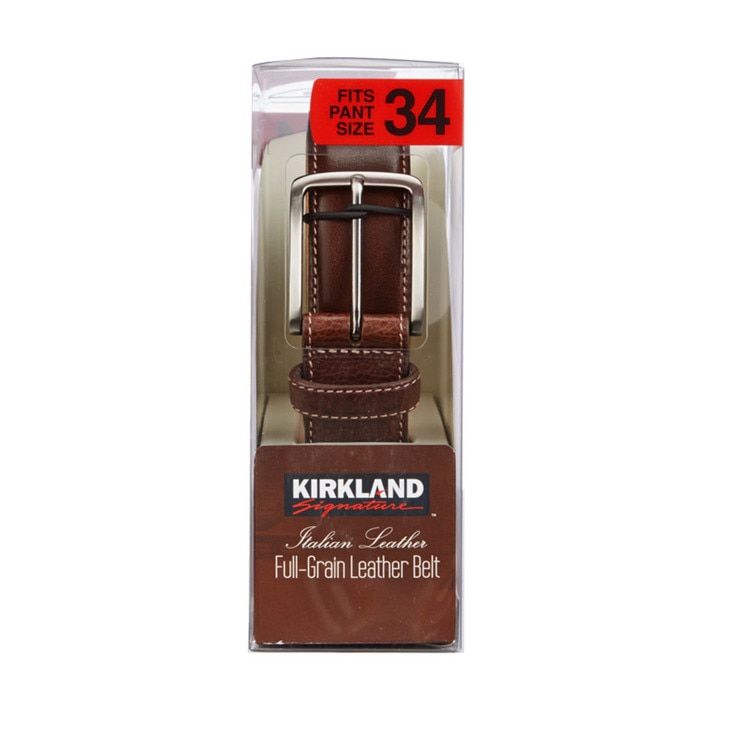 Kirkland Signature Mens Leather Belt in Brown Waist 30 Costco UK