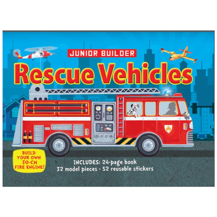 Junior Builder Kits including Hardback Book, Model Pieces and Stickers - Rescue Vehicles Junior Builder Kits including Hardback Book, Model Pieces and Stickers - Rescue Vehicles