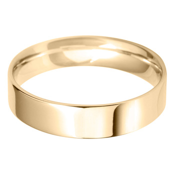 Gents 5mm Flat Court Wedding Band in 18ct Yellow Gold, Size U