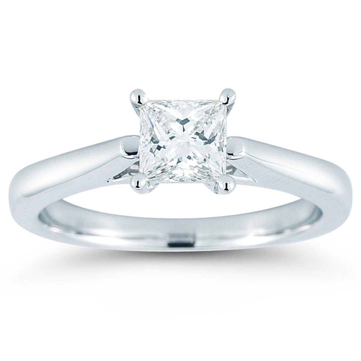 1.0ct Princess Cut Diamond Solitaire Ring, Platinum