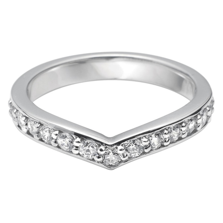 Ladies 0.45ctw Diamond V Shape Wedding Band, 18ct White