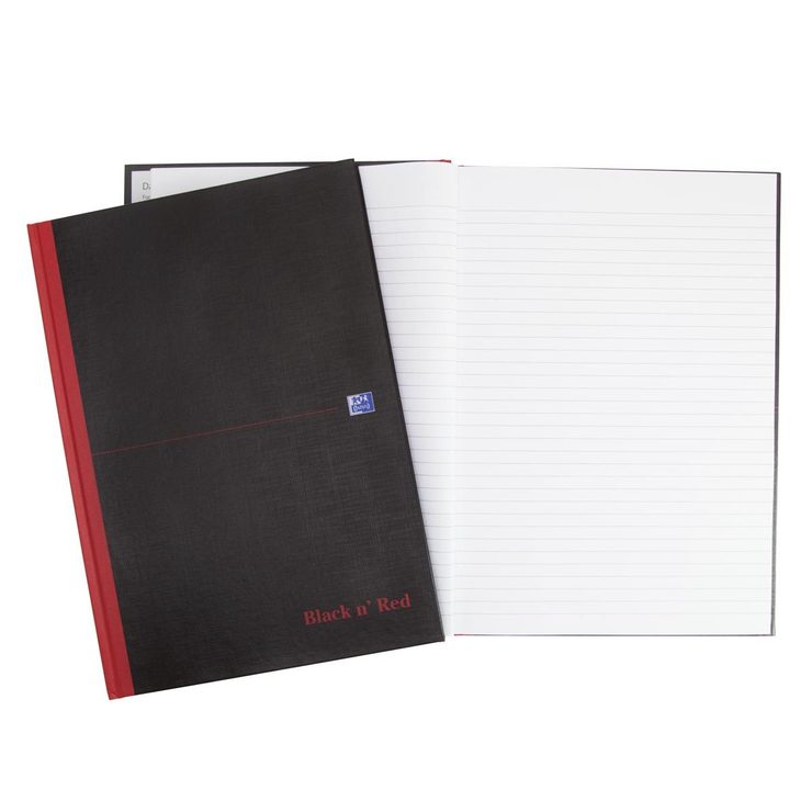Black n Red A4 Casebound Notebook 90gsm 192 pages Pack of 10 Costco UK