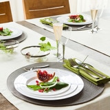 Mozaik 100 Disposable Silver Rimmed Plates, 19cm Diameter